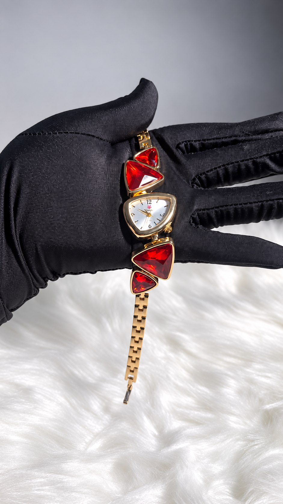 Red statement watch from the Shakara edit
